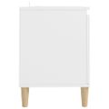 vidaXL TV skrinka s nožičkami z masívneho dreva biela 103,5x35x50 cm