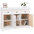 vidaXL Komoda biela 100x35x74 cm borovicový masív