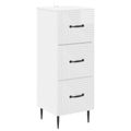 vidaXL Zásuvkový kabinet Biela s vysokým leskom 33 x 34,5 x 89,5 cm