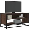vidaXL TV skrinka hnedý dub 91x40x46 cm kompozitné drevo a kov