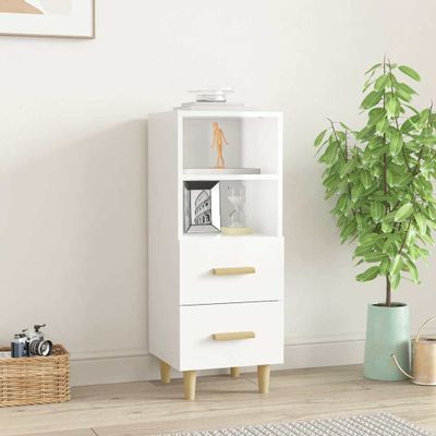 vidaXL Komoda lesklá biela 34,5x34x90 cm spracované drevo