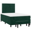 vidaXL Posteľný rám boxsping s matracom tmavozelený 100x200 cm zamat