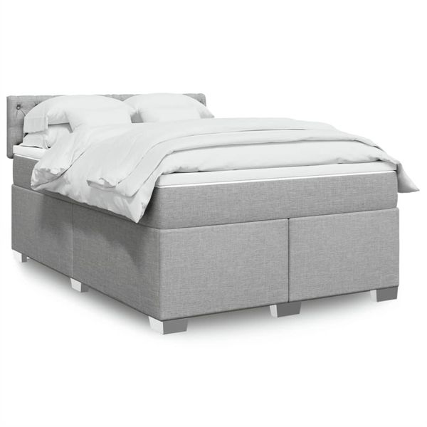 vidaXL Boxspring posteľ s matracom svetlosivá 100x200 cm látka