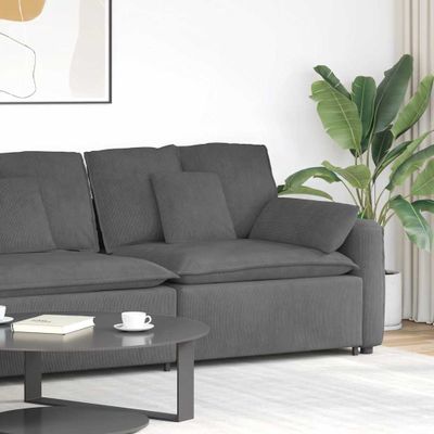 vidaXL Modulová opierka na ruky s vankúšmi, tmavosivá, 100 cm