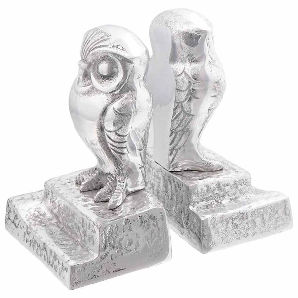 vidaXL Zarážky na knihy 2 pcs Strieborná 12 x 9 x 19 cm Hliník