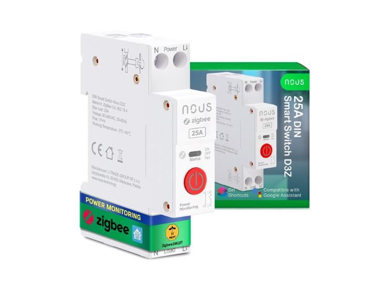 Smart spínač NOUS D3Z ZigBee Tuya DIN 25A