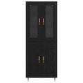 vidaXL Highboard 2 ks Čierny dub 69,5 x 34 x 180 cm Kompozitné drevo