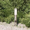 vidaXL Stĺpikové svietidlo so senzorom a zásuvkou 50 cm nehrdzavejúca oceľ IP44