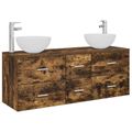 vidaXL Set kabinetov do kúpeľne 3 ks Dymový dub 49,5 x 41 x 64,5 cm