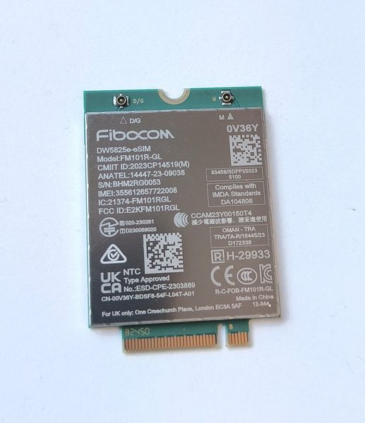 DELL 4G LTE modem/karta Qualcomm® (DW5825e) WWAN Sieťová karta, modul, M.2, LTE 4G, 3G, pre notebooky, pre Dell Latitude 3550