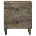 vidaXL Nočné skrinky 2 ks Svetlosivá 40x33x46 cm Masívne drevo Mango