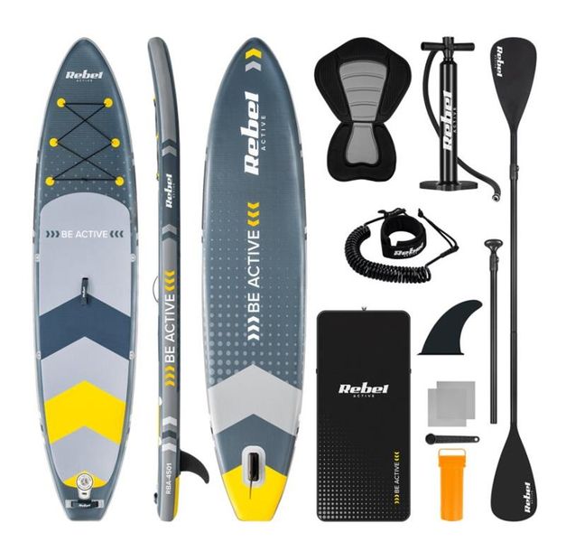 Paddleboard SUP REBEL ACTIVE RBA-4501 11'6" 350x81x15 cm šedý