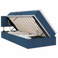 vidaXL Postel s úložným prostorem a matrací Modrá 90 x 200 cm Zamat