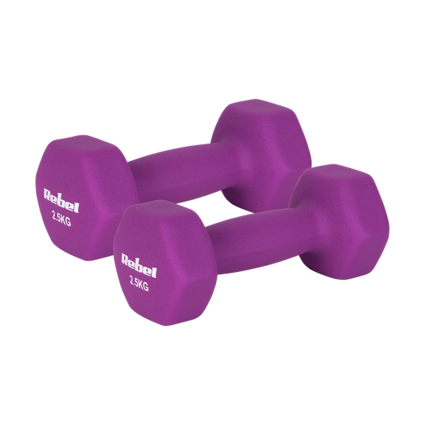 Činky REBEL ACTIVE RBA-2330-2.5 liatinové neoprénové HEX 2x2.5kg