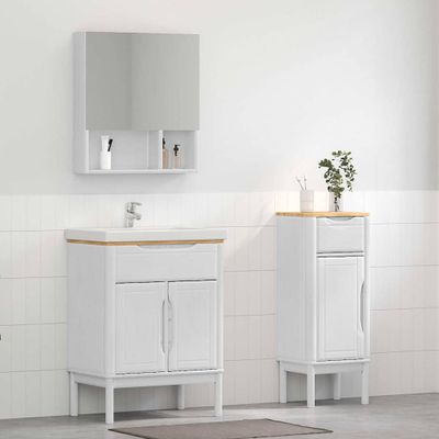 vidaXL Sada kúpeľňového nábytku so zásuvkou Nástenný FLORO 2 pcs Biela