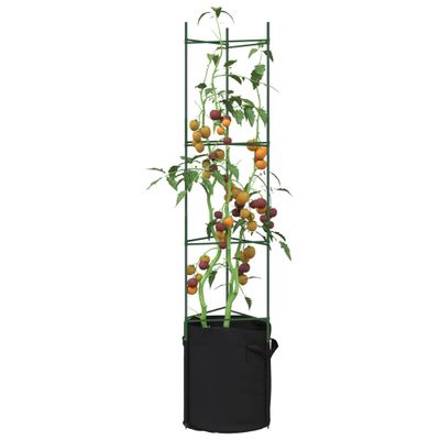 vidaXL Mriežky na paradajky s vreckami na rastliny 2ks 154cm oceľ a PP