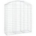 vidaXL Oblúkový gabionový kôš 150x50x160/180 cm pozinkované železo