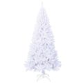 vidaXL Umelý vianočný stromček s hustým ihličím, biely 180 cm, PVC