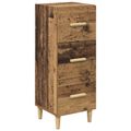 vidaXL Servírovacia skriňa Staré drevo 34.5 x 34 x 90 cm