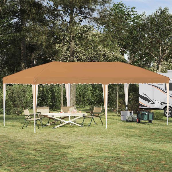 vidaXL Prístrešok na párty 575 x 290 x 245 cm Béžová