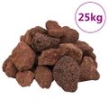 vidaXL Sopečné kamene 25 kg červené 5-8 cm