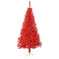 vidaXL Umelý vianočný stromček so stojanom, červený 120 cm, PVC