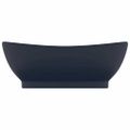 vidaXL Luxusné umývadlo, prepad, matné tmavomodré 58,5x39 cm, keramika