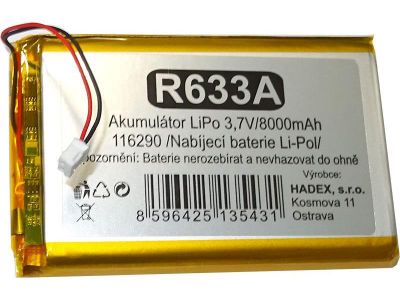 Nabíjacie batérie Li-Pol 3,7V/8000mAh 116290 Hadex