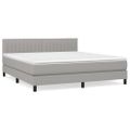 vidaXL Boxspring posteľ s matracom svetlosivá 100x200 cm látka