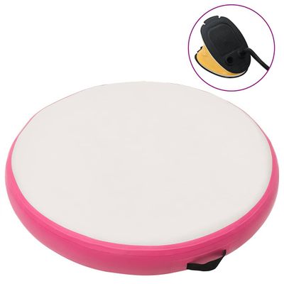 vidaXL Nafukovací gymnastický matrac s pumpou 100x100x20 cm PVC ružový