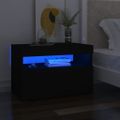 vidaXL Nočný stolík a LED svetlá 2 ks čierne 60x35x40 cm