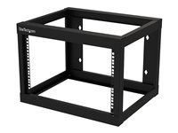 19 Inch Wallmount Rack (RK619WALLO) - Rozvádzač stojanový open frame - 2 pozície - montáž na stenu - čierna - 6U - 19"