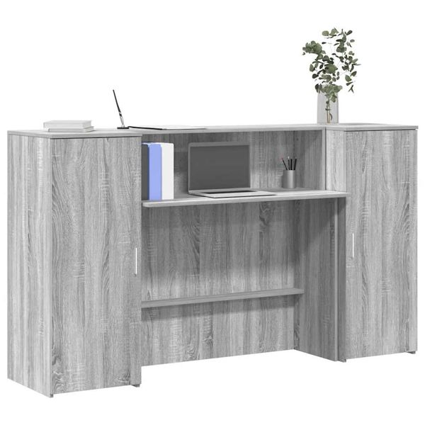 vidaXL Recepčný stôl sivý dub sonoma 180x50x103,5 cm kompozitné drevo