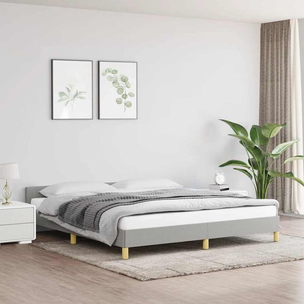 vidaXL Posteľ bez matraca bledosivý 180x200 cm látka