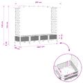 vidaXL Vyvýšený záhon s mriežkou a strechou Sivá 207 x 40 x 129 cm PP