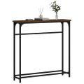 vidaXL Konzolový stolík hnedý dub 75x19,5x75 cm kompozitné drevo