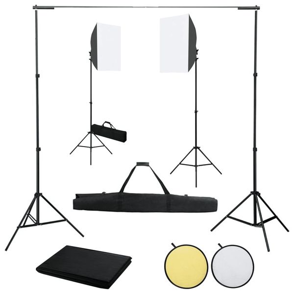 vidaXL Fotografické vybavenie, softboxy, pozadie a odrazová doska
