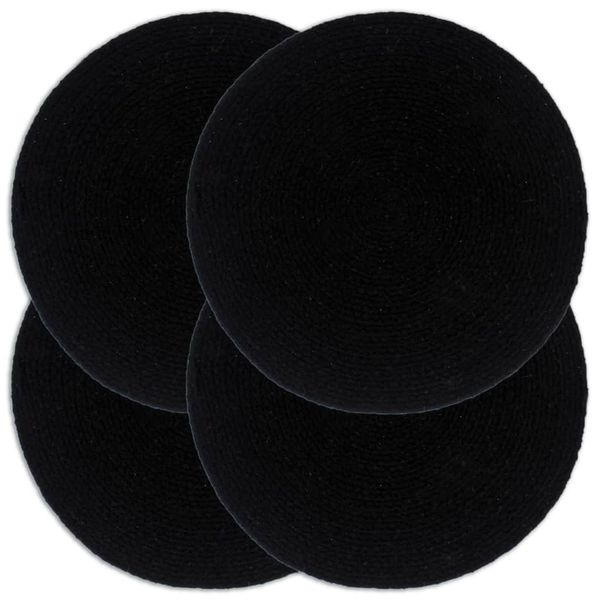 vidaXL Prestierania 4 ks čierne 38 cm bavlnené okrúhle