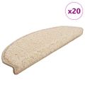 vidaXL Schodové rohože 20 ks 65x21x4 cm krémové, polkruhové, veľké