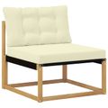 vidaXL Záhradná súprava gaučov 5 ks Biela a krémová