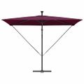 vidaXL Slnečník 294 x 200 x 270 cm Polyester a hliník Bordeaux červená