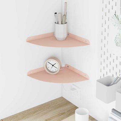vidaXL Závesná polica s poličkou 2 pcs Ružová 24 x 24 x 2 cm