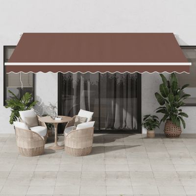 vidaXL Automaticky zaťahovacia markíza s LED hnedá 450x350 cm