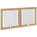 vidaXL Skladacia psia brána so stojanmi 2 ks Dub artisan 200,5 cm