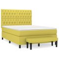 vidaXL Boxspring posteľ s matracom svetlozelená 140x190 cm látka