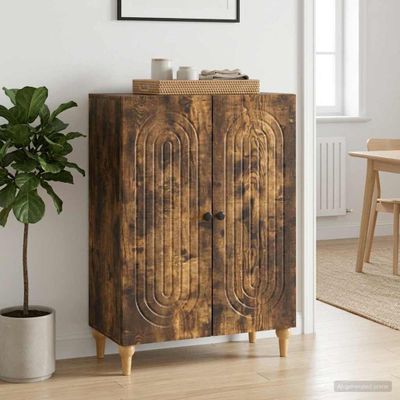vidaXL Servírovacia skriňa Dymový dub 66 x 34,5 x 90 cm
