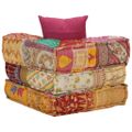 vidaXL Modulárna taburetka s vankúšom patchwork látka