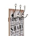 vidaXL Nástenný vešiak na kabáty so 6 háčikmi 120x40 cm FAMILY RULES