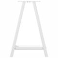 vidaXL Nohy k jedálenskému stolu v tvare A, 2 ks, biele, 60 x (72-73) cm, oceľové
