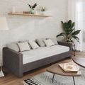 vidaXL Pohovka s matracom a USB tmavosivá látková 90x200 cm